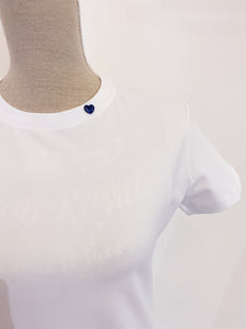 Flora Tshirt - Slim - Blue heart button