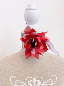 Choker in seta papaveri