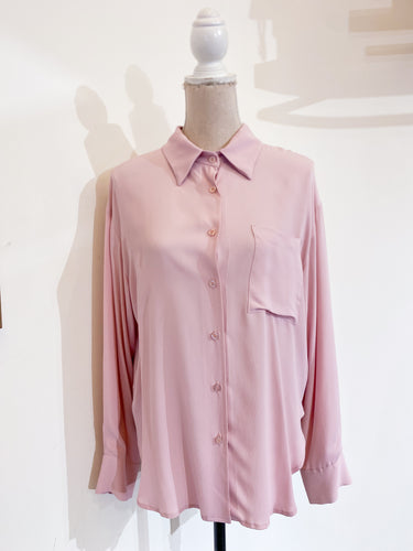 Camicia over seta rosa