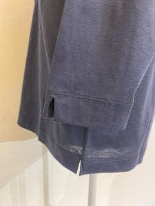 Giulia blu- Camicia in maglia - Bottoncino a cuore