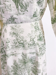 Chemisier Toile de Jouy verde