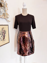 Carica l'immagine nel visualizzatore di Gallery, Minigonna Paillettes marrone Marella - Taglia M