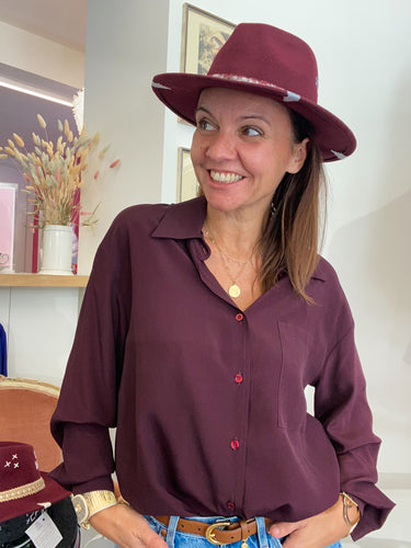 Camicia over seta bordeaux