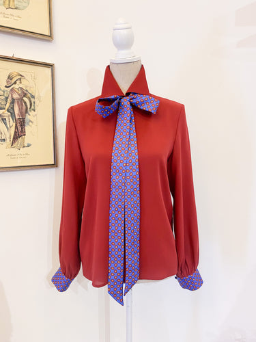 Silk shirt with tie details