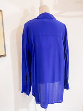 Load image into Gallery viewer, Camicia over seta blu elettrico
