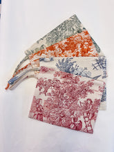 Load image into Gallery viewer, Rust Toile de Jouy clutch bag