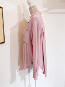 Camicia over seta rosa