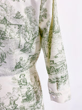 Carica l&#39;immagine nel visualizzatore di Gallery, Chemisier Toile de Jouy verde
