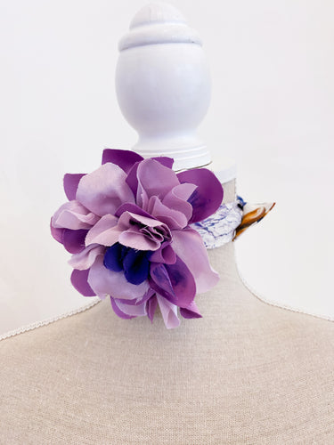 Choker in seta ortensie