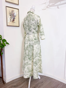 Chemisier Toile de Jouy verde