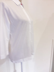 Giulia bianca- Camicia in maglia - Bottoncino a cuore