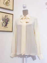 Load image into Gallery viewer, Ivory silk shirt + scarf