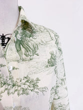 Carica l&#39;immagine nel visualizzatore di Gallery, Chemisier Toile de Jouy verde