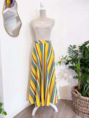Gonna sartoriale raso righe - Taglia 42
