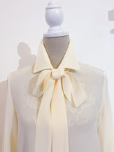 Load image into Gallery viewer, Ivory silk shirt + scarf