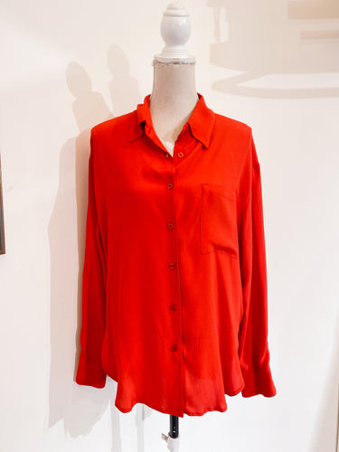 Camicia over seta corallo