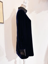 Carica l&#39;immagine nel visualizzatore di Gallery, Abito velluto blu - Taglia 44