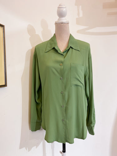 Camicia over seta salvia
