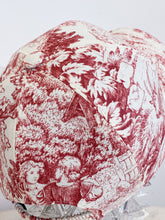 Load image into Gallery viewer, PREORDER -Cappellino sartoriale Toile de Jouy rosso/rosa