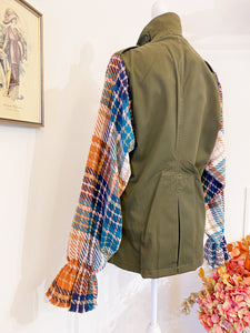 Plaid Sleeve Jacket - One size fits all