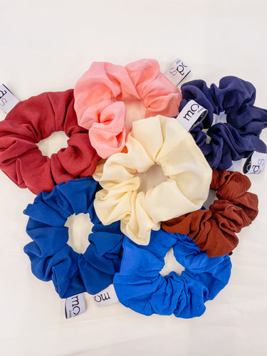 Solid color silk hair scrunchies