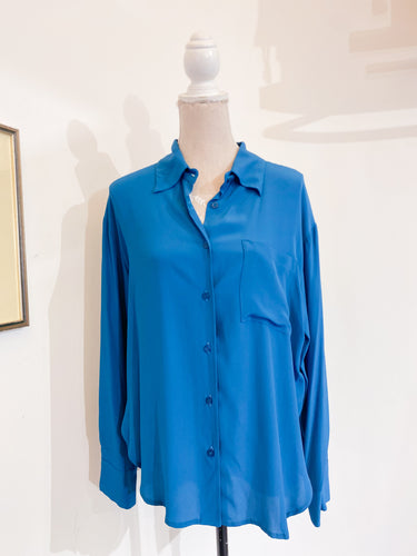 Camicia over seta pavone