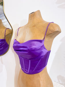 Top viola raso - Taglia XS