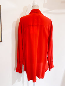 Camicia over seta corallo