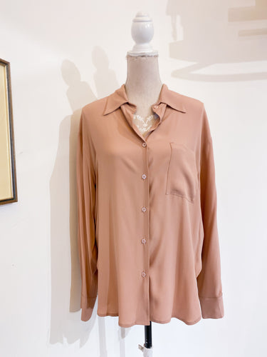 Camicia over seta cipria