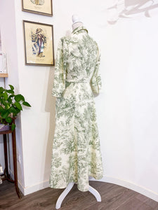 Chemisier Toile de Jouy verde