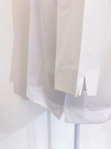 Giulia bianca- Camicia in maglia - Bottoncino a cuore