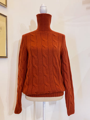 Cable knit cashmere turtleneck - Size 46