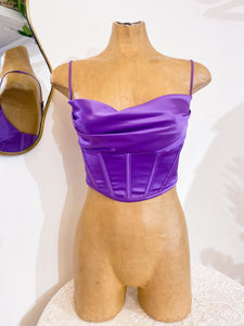 Top viola raso - Taglia XS