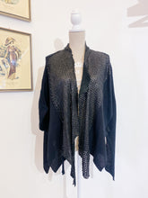 Load image into Gallery viewer, Perforated leather peacoat - over