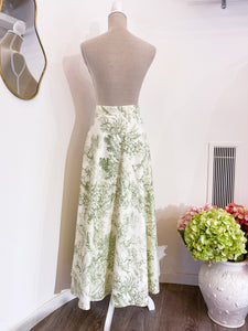 Gonna sartoriale - Toile de Jouy verde - Taglia 46