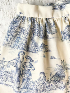 Miniskirt - Toile de Jouy light blue - Size 38