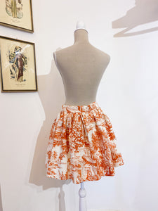 Miniskirt - Toile de Jouy rust - Size 44