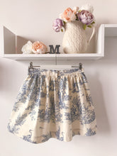 Carica l&#39;immagine nel visualizzatore di Gallery, Minigonna - Toile de Jouy azzurro - Taglia 38