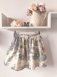 Miniskirt - Toile de Jouy light blue - Size 38