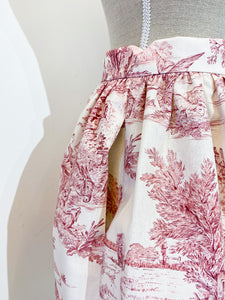 Mini skirt - Toile de Jouy pink - Size 42