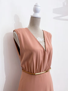 Long nude dress - Size 46