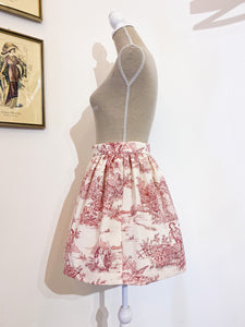 Mini skirt - Toile de Jouy pink - Size 42