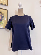 Load image into Gallery viewer, Michela blue tshirt - Over- Neck heart embroidery