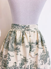 Load image into Gallery viewer, Miniskirt - Toile de Jouy green - Size 40