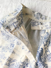 Carica l&#39;immagine nel visualizzatore di Gallery, Minigonna - Toile de Jouy azzurro - Taglia 38