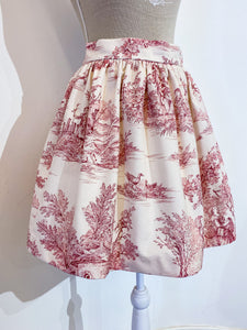 Mini skirt - Toile de Jouy pink - Size 42