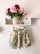 Load image into Gallery viewer, Miniskirt - Toile de Jouy green - Size 40