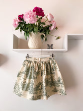 Load image into Gallery viewer, Miniskirt - Toile de Jouy green - Size 40