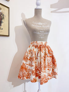 Miniskirt - Toile de Jouy rust - Size 44