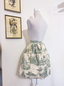 Minigonna - Toile de Jouy verde - Taglia 40